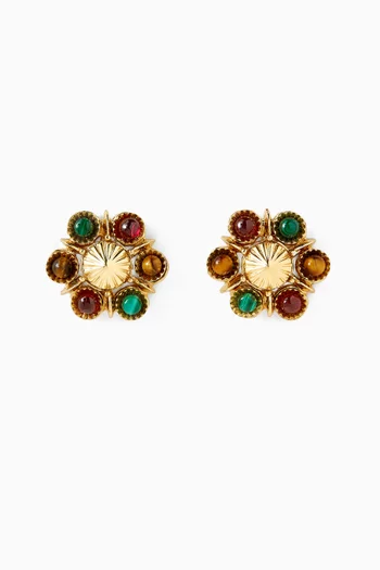 Augusta Stud Earrings in Gold-plated Metal