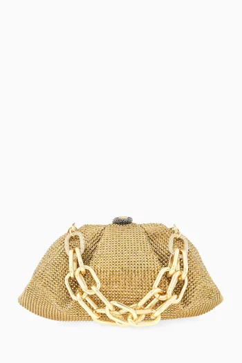 Gemma Crystal Clutch Bag in Satin