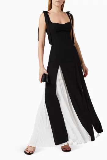 Cut-out Slit Gown in Crepe