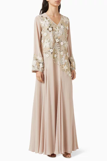 Floral-embellished Kaftan