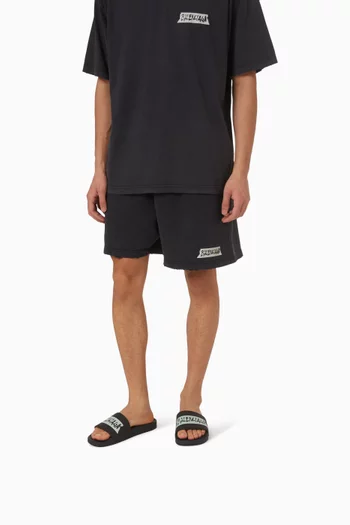 Tape Logo Pool Slides in Rubber