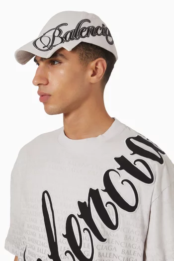 Cursive Cap in Cotton-drill