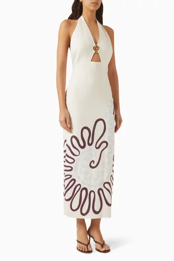 Clara Open-back Dress in Linen