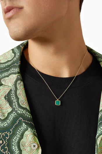 Malachite Pendant Necklace in 14kt Gold-Plated Silver