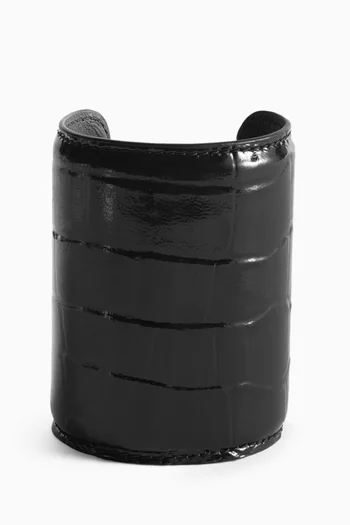 Long Croc-embossed Cuff