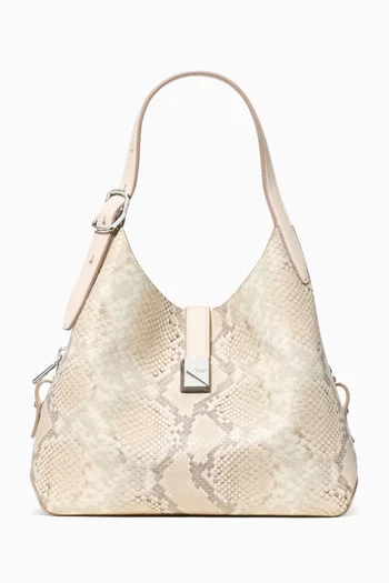 Medium Cross Body Bag in Snake-embossed Leather
