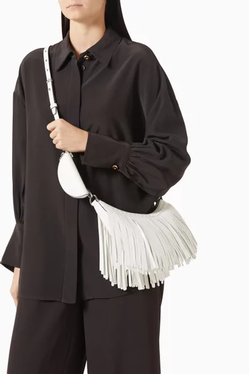 Duo Fringe Crossbody Bag in Leather