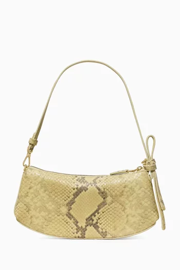 Loop Snake Pochette in Embossed Leather