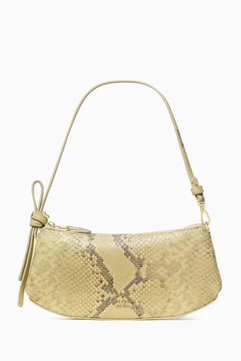 Loop Snake Pochette in Embossed Leather