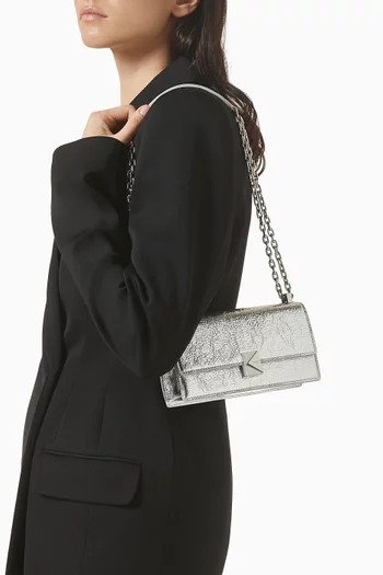 حقيبة كروس ديكو ميني بغطاء قلاب وسلسلة جلد لامع