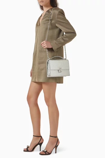 Small Deco Shoulder Bag in Metallic Leather