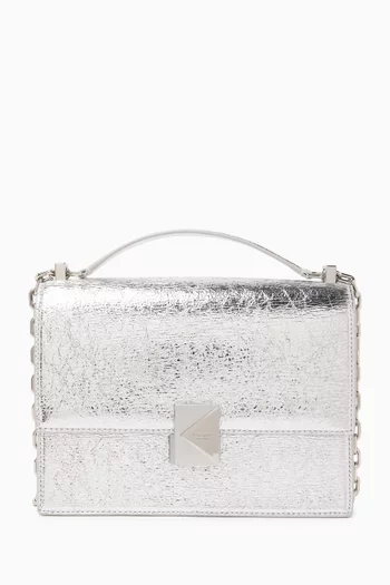 Small Deco Shoulder Bag in Metallic Leather