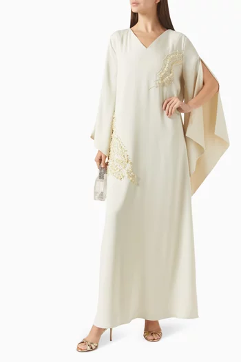 Embellished Kaftan in Crepe