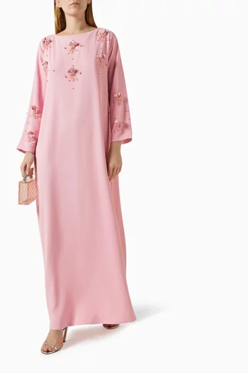 Embellished Kaftan in Crepe