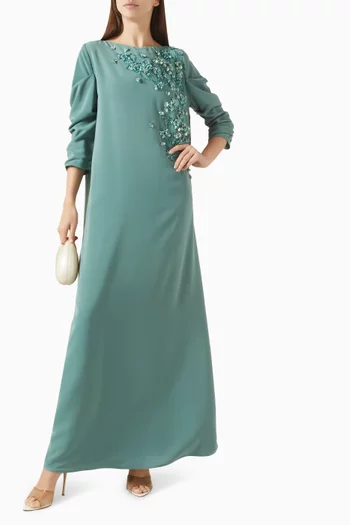 Embellished Kaftan in Crepe