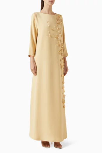 Embellished Kaftan in Crepe