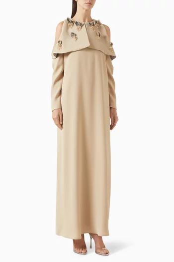 Embellished Kaftan in Crepe