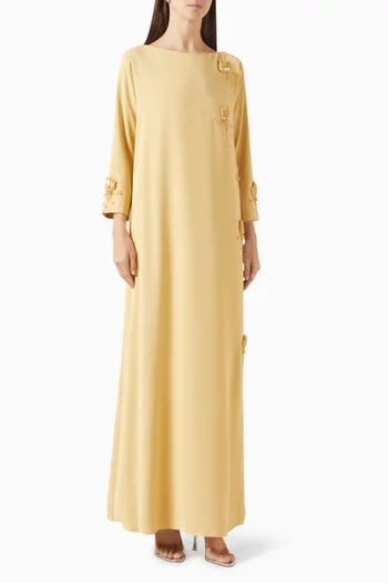 Embellished Kaftan in Crepe