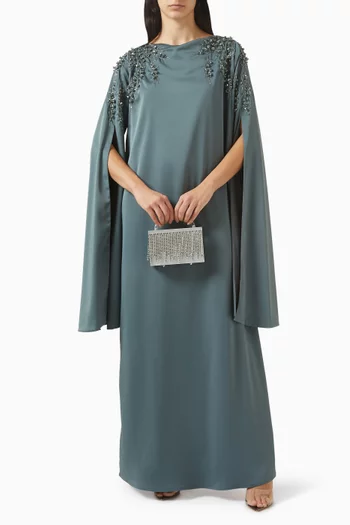 Embellished Kaftan in Crepe