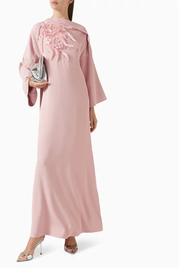 Embellished Kaftan in Crepe