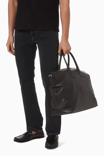 Bowling Tote Bag in Grained Leather