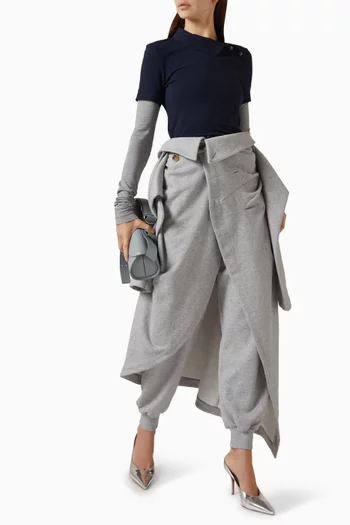 Asymmetric Sweatpants in Jersey