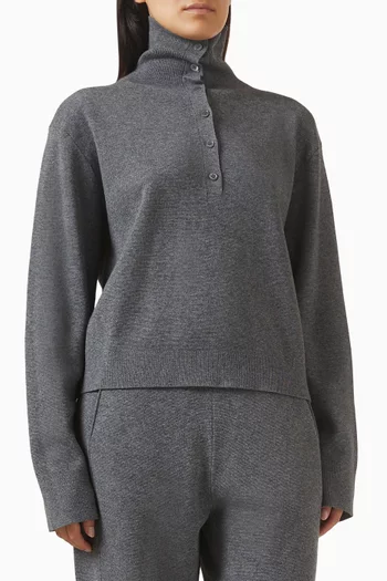 سترة تتريس مزيج صوف مارينو