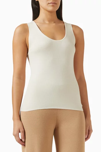 بلوزة منسوجة من مزيج صوف مضلع