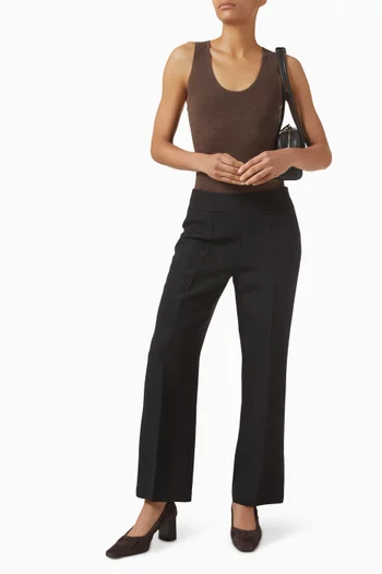 بلوزة منسوجة من مزيج صوف مضلع