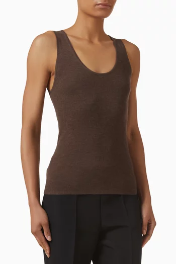 بلوزة منسوجة من مزيج صوف مضلع