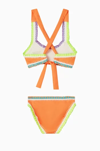 Sporty Rainbow Embroidered Bikini