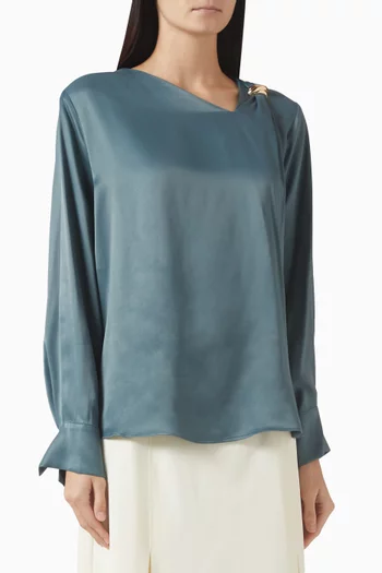 Hardware-detail Blouse in Satin