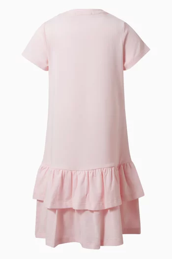 فستان بكشكش وطبعة فراشات قطن