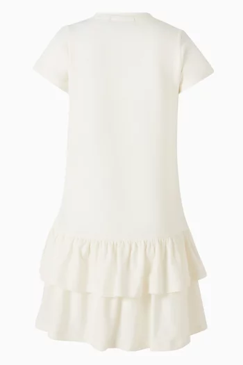 فستان بكشكش وطبعة فراشات قطن