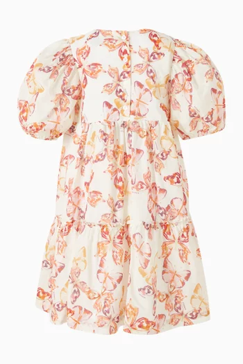 فستان بنقشة فراشات قطن