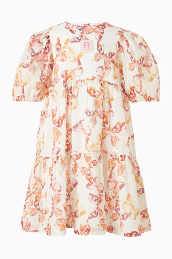 فستان بنقشة فراشات قطن