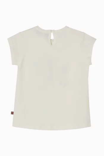 تي شيرت مزين بفراشة قطن