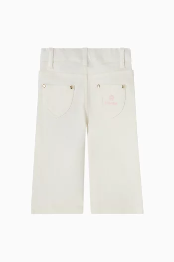 بنطال جينز بفراشات مطرزة دينم