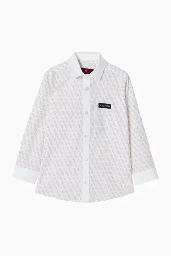 Logo-print Shirt in Cotton-poplin