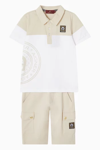Logo-print Polo Shirt in Cotton
