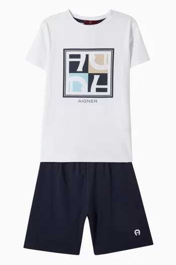 Logo-print Pyjama Set in Cotton