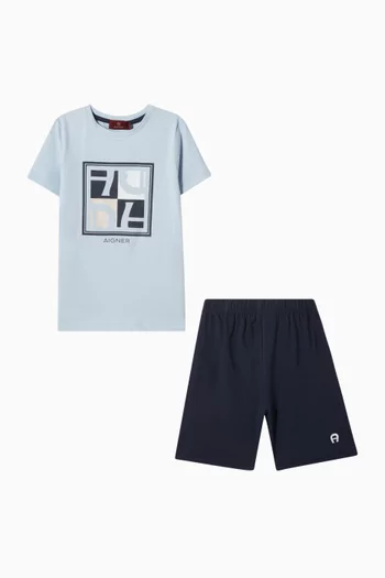 Logo-print Pyjama Set in Cotton