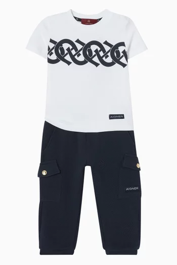 Criss Cross Logo T-shirt in Cotton