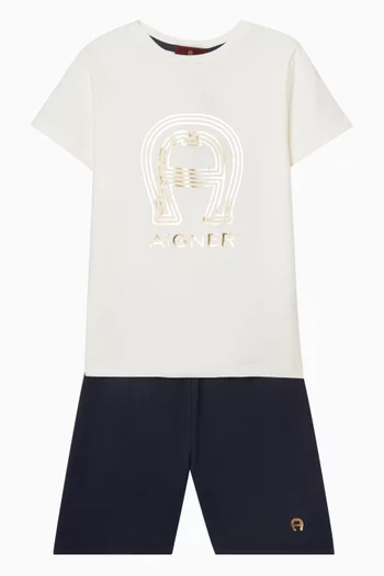 Logo-print Pyjama Set in Cotton