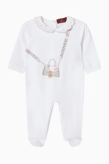 Bag-print Sleepsuit in Pima Cotton