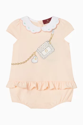 رومبر بياقة وطبعة حقيبة قطن بيما