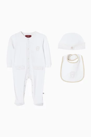 Logo Pyjama, Bib & Beanie Gift Set