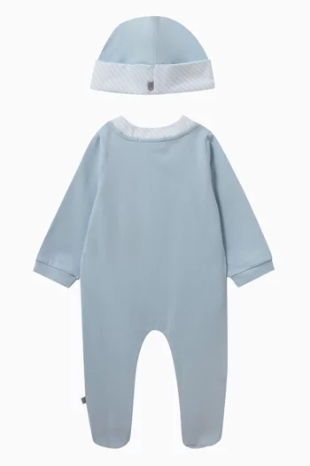 Logo-print Sleepsuit Set in Pima Cotton