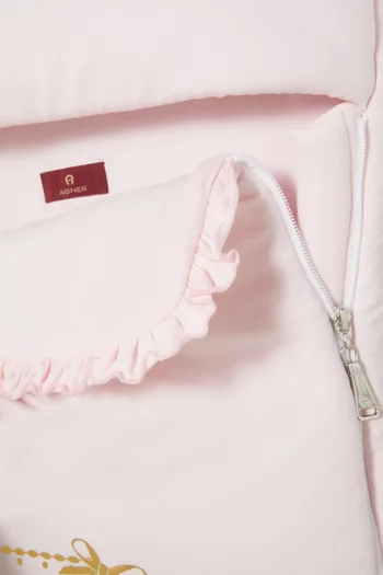 كيس نوم للرضع بشعار الماركة وكشكش قطن بيما