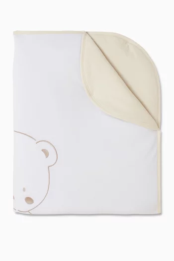 Logo-embroidered Baby Blanket in Pima Cotton